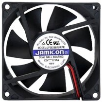 JAMICON JF0825B1URPR DC 12V 0.37A 8025 Dual Ball Bearing Axial Fan