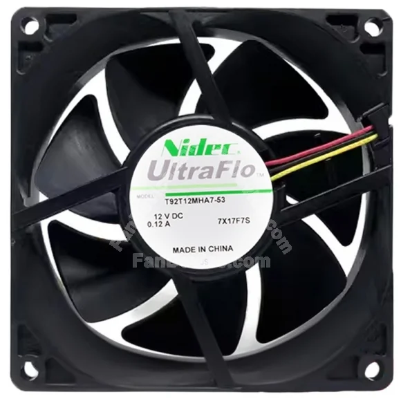Nidec T92T12MHA7-53 12V 0.12A 3 Wires Axial Cooling Fan
