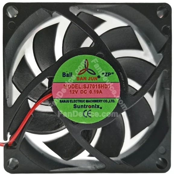SAN JUN SJ7015HD1 12V 0.19A 2 Wires Axial Cooling Fan