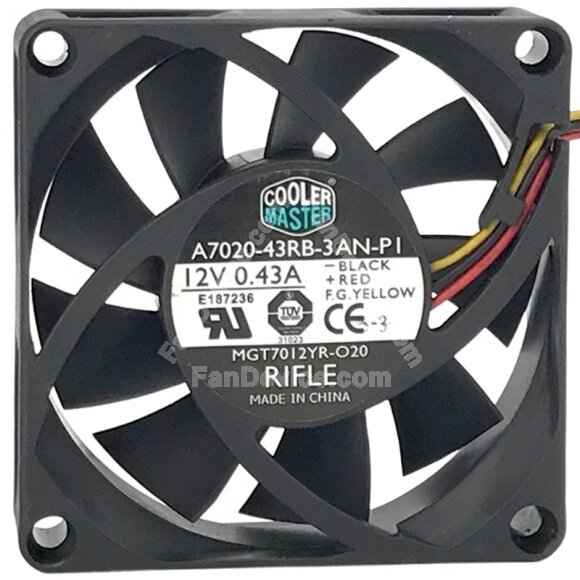 CoolerMaster A7020-43RB-3AN-P1 12V 0.43A Cooling Fan