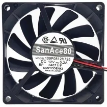 Sanyo 109P0812H725 12V 0.2A 2 / 3 Wires Axial Cooling Fan