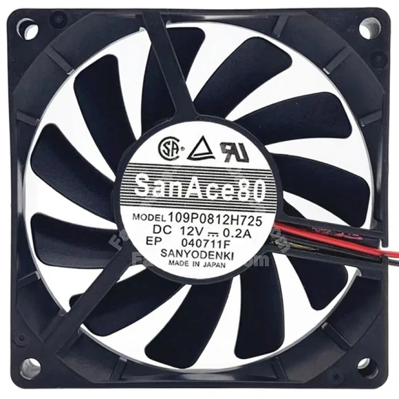 Sanyo 109P0812H725 12V 0.2A 2 / 3 Wires Axial Cooling Fan