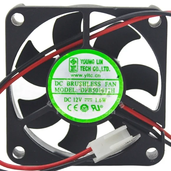 YOUNG LIN DFB501012H 12V 1.6W 2 / 3 Wires Cooling Fan