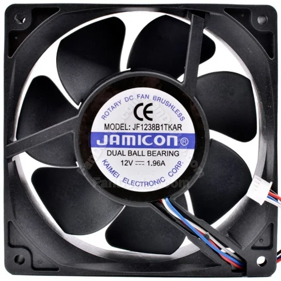 JAMICON JF1238B1TKAR 12V 1.96A 4 Wires Ball Bearing Cooling Fan