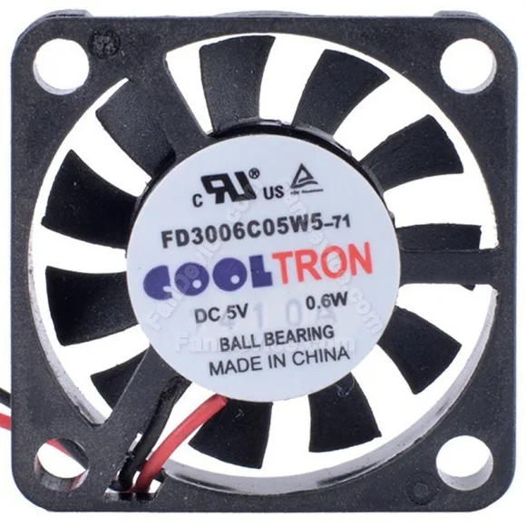 CoolTron FD3006C05W5-71 5V 0.6W 2 Wires Ball Bearing Cooling Fan