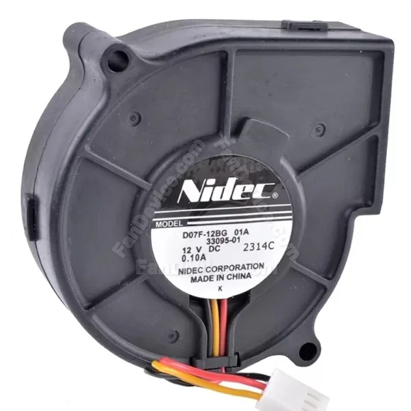 Nidec D07F-12BG 01A DC 12V 0.10A 3 Wires Blower Cooling Fan