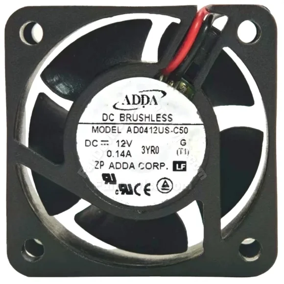 ADDA AD0412US-C50 12V 0.14A DC Brushless 2 Wires Axial Cooling Fan