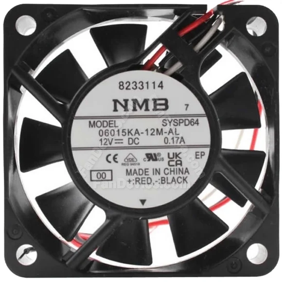 NMB 06015KA-12M-AL DC 12V 0.17A 3 Wires Axial Cooling Fan