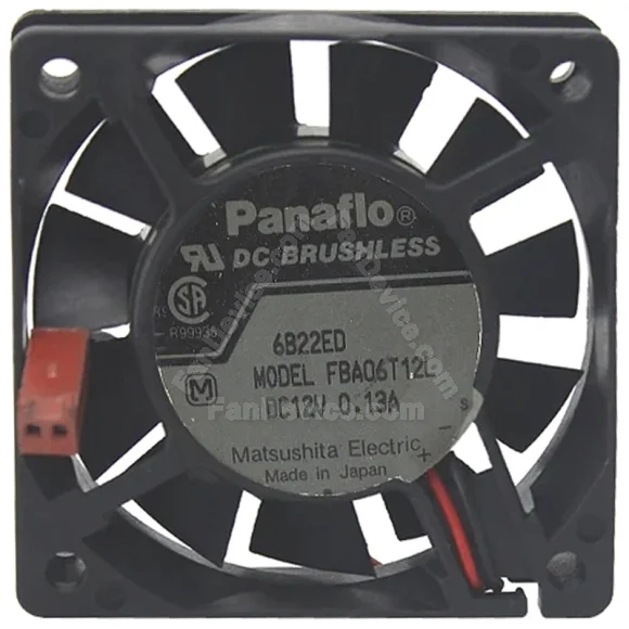 Panaflo FBA06T12L 12V 0.13A DC Brushless 2 Wires Axial Cooling Fan