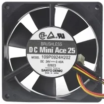Sanyo 109P0924H202 DC 24V 0.40A 3 Wires Axial Cooling Fan