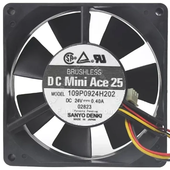 Sanyo 109P0924H202 DC 24V 0.40A 3 Wires Axial Cooling Fan