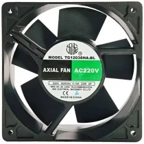JIULONG TG12038HA2BL AC 220V 0.14A 22W 2 Wires Axial Cooling Fan