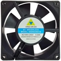 XING XIN DA XXD9225ECB 100-240V 0.04A 2 Wires EC Brushless Cooling Fan