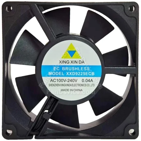 XING XIN DA XXD9225ECB 100-240V 0.04A 2 Wires EC Brushless Cooling Fan