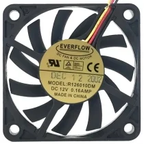 EVERFLOW R126010DM DC 12V 0.16AMP 3 Wires Axial Cooling Fan