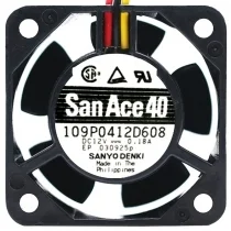 Sanyo 109P0412D608 DC 12V 0.18A 3 Wires Axial Cooling Fan