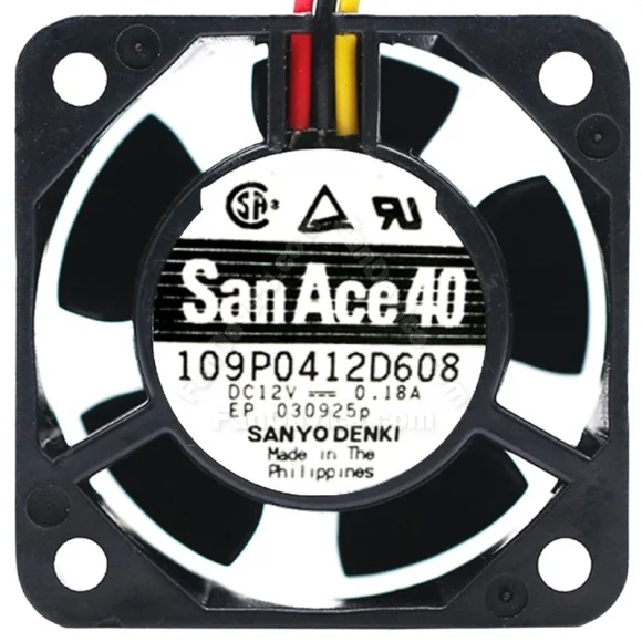 Sanyo 109P0412D608 DC 12V 0.18A 3 Wires Axial Cooling Fan