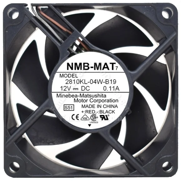NMB-MAT 2810KL-04W-B19 DC 12V 0.11A 3 Wires Axial Cooling Fan