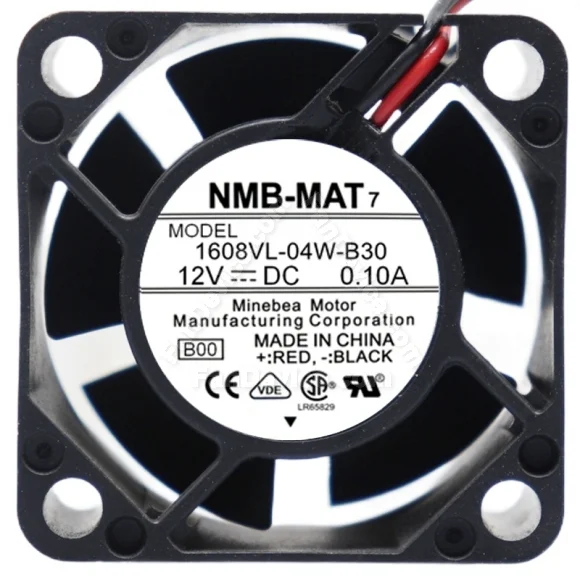 NMB-MAT 1608VL-04W-B30 DC 12V 0.10A 2 Wires Axial Cooling Fan
