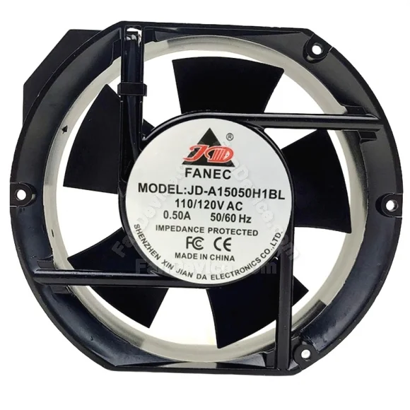 JD JD-A15050H1BL AC 110/120V 0.50A Impedance Protected Cooling Fan