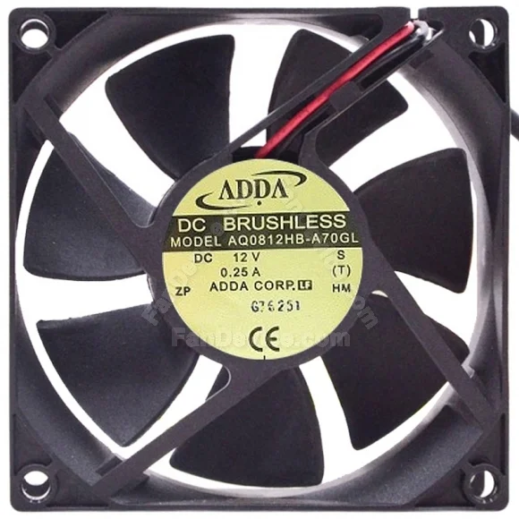 ADDA AQ0812HB-A70GL 12V 0.25A DC Brushless 2 Wires Axial Cooling Fan