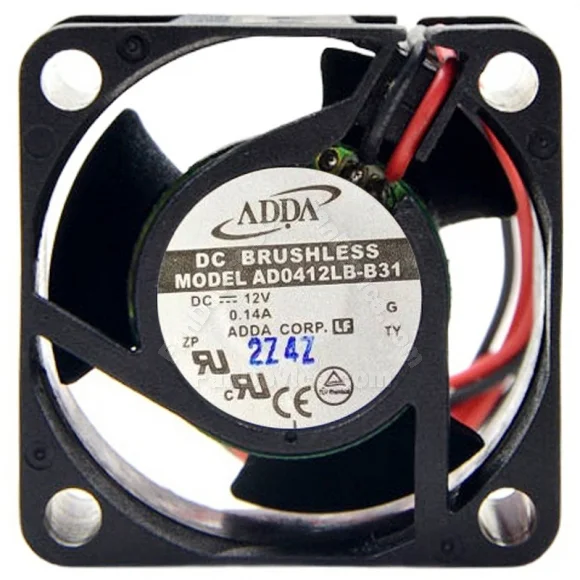 ADDA AD0412LB-B31 12V 0.14A DC Brushless 2 Wires Axial Cooling Fan
