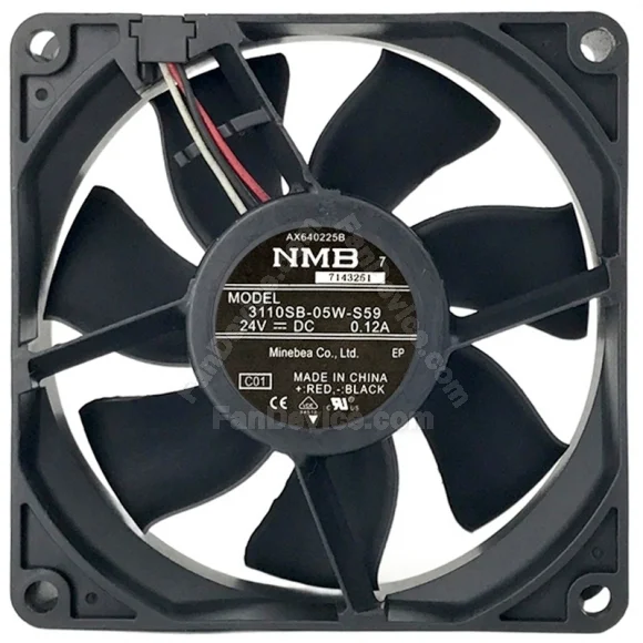NMB 3110SB-05W-S59 DC 24V 0.12A 3 Wires Axial Cooling Fan