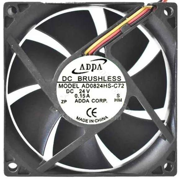 ADDA AD0824HS-C72 24V 0.15A DC Brushless 3 Wires Axial Cooling Fan