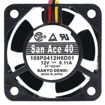 Sanyo Denki 109P0412H6D01 DC 12V 0.11A 2 Wires / 3 Wires Axial Cooling Fan