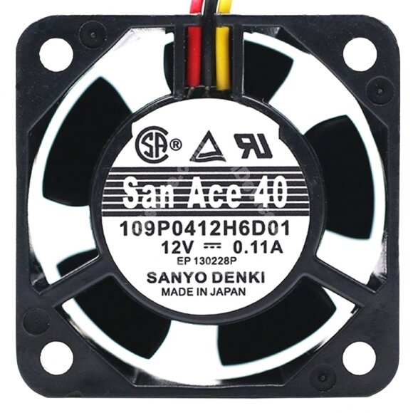 Sanyo Denki 109P0412H6D01 DC 12V 0.11A 2 Wires / 3 Wires Axial Cooling Fan