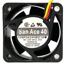 Sanyo Denki 109P0424H6D18 DC 24V 0.07A 3 Wires Axial Cooling Fan