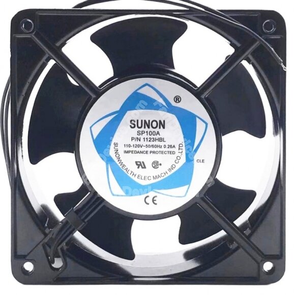 Sunon 1123HBL AC 110-120V 0.26A 2 Wires Impedance Protected Cooling Fan