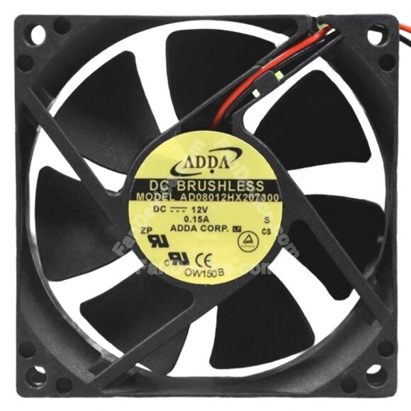 ADDA AD0812HX207300 DC 12V 0.15A 8025 Brushless Axial Cooling Fan
