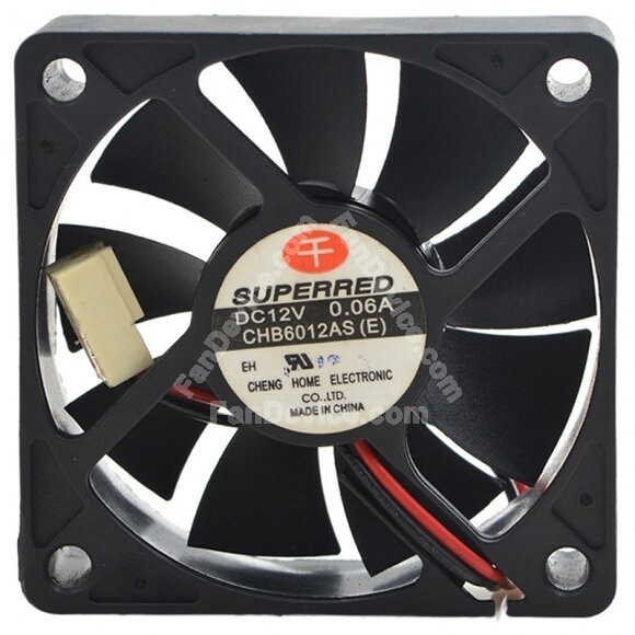SuperRed CHB6012AS(E) DC 12V 0.06A 2 Wires 6015 Axial Cooling Fan