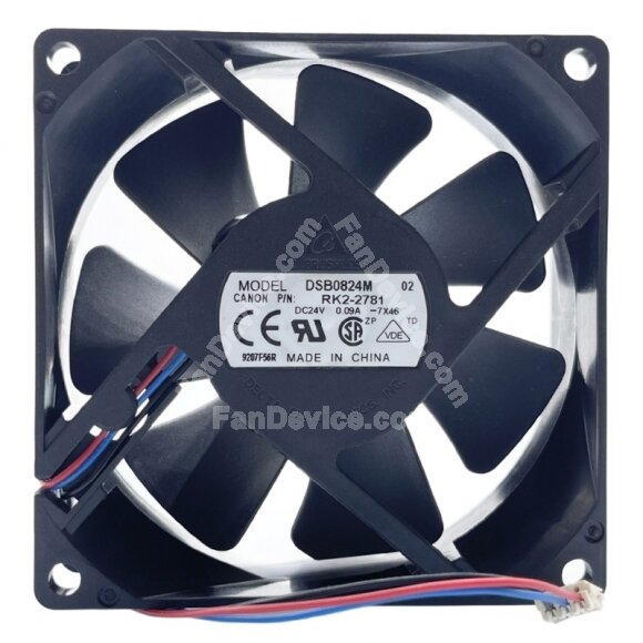 Delta DSB0824M DC 24V 0.09A 3 Wires Axial Cooling Fan