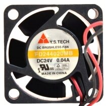 Y.S.TECH FD244020MB DC 24V 0.04A 2 Wires Brushless Axial Cooling Fan