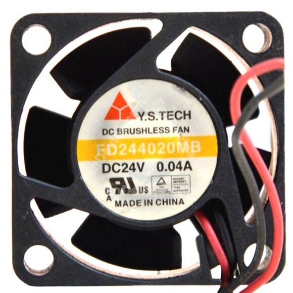 Y.S.TECH FD244020MB DC 24V 0.04A 2 Wires Brushless Axial Cooling Fan