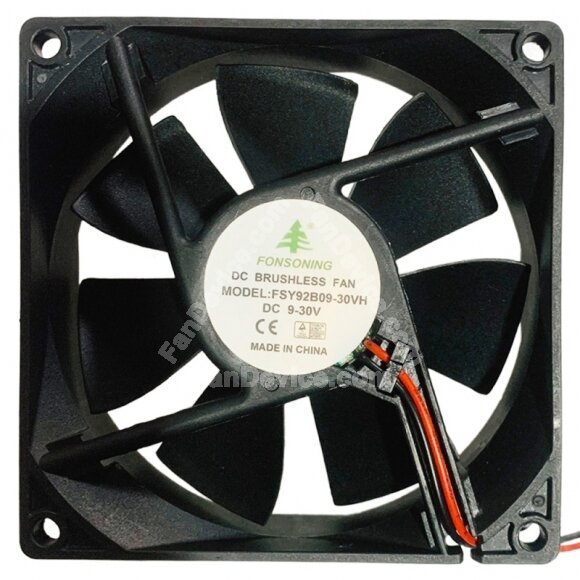 FONSONING FSY92B09-30VH DC 9-30V 2 Wires Brushless Axial Cooling Fan