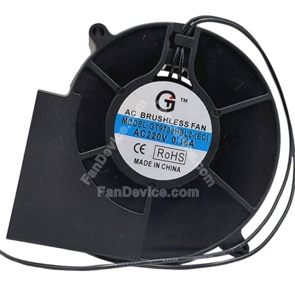 GT9733HBL2-(EC) AC 220V 0.18A 2 Wires Brushless Blower Cooling Fan