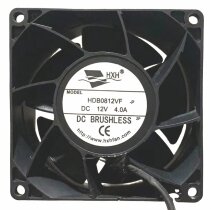 HXH HDB0812VF-P DC 12V 4.0A 4 Wires Brushless 8038 Axial Cooling Fan