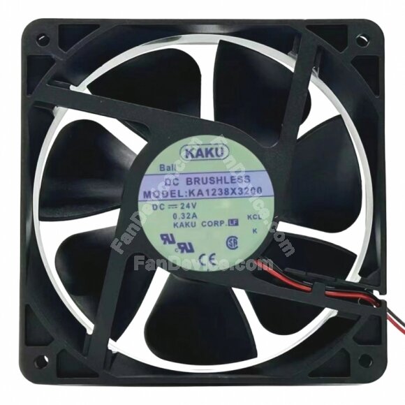 KAKU KA1238X3200 DC 24V 0.32A 2 Wires Brushless Axial Cooling Fan