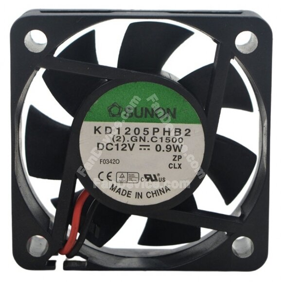 Sunon KD1205PHB2 DC 12V 0.9W 2 Wires 5015 Axial Cooling Fan