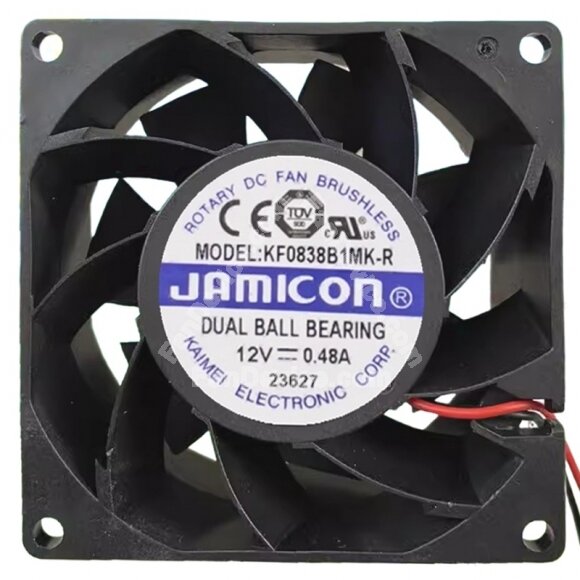 JAMICON KF0838B1MK-R DC 12V 0.48A Dual Ball Bearing Axial Cooling Fan