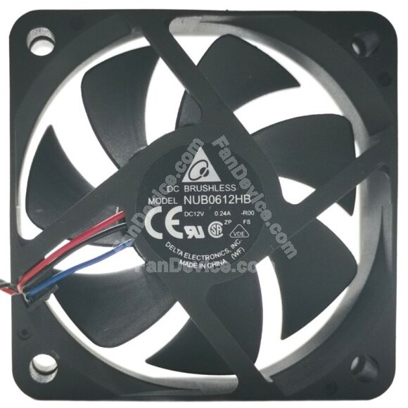 Delta NUB0612HB DC 12V 0.24A 3 Wires 6015 Brushless Axial Cooling Fan