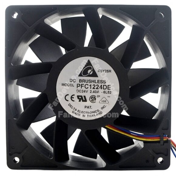 Delta PFC1224DE DC 24V 2.40A 4 Wires Brushless PWM Axial Cooling Fan
