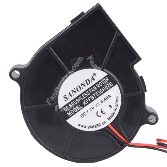 SANONDA KFFB7530H07B DC 7.2V 0.40A 2 Wires Brushless Blower Cooling Fan