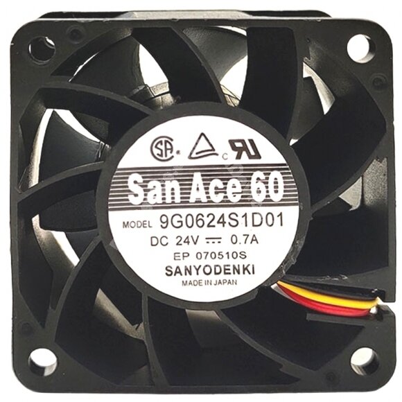 Sanyo Denki 9G0624S1D01 DC 24V 0.7A 3 Wires Axial Cooling Fan