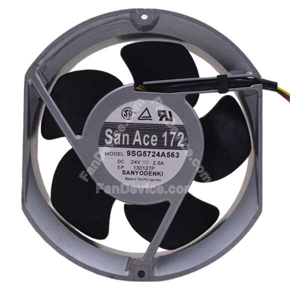 Sanyo Denki 9SG5724A563 DC 24V 2.6A 2 Wires / 3 Wires Axial Cooling Fan