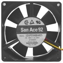 Sanyo Denki 109P0948H405 DC 48V 0.06A 2 Wires / 3 Wires Axial Cooling Fan