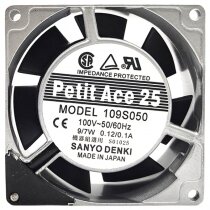 Sanyo Denki 109S050 AC 100V 0.12/0.1A 9/7W Impedance Protected Cooling Fan